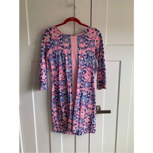 Lilly Pulitzer Marlowe Iris Blue Werk It Engineered Pima Cotton Shirt Dress XS